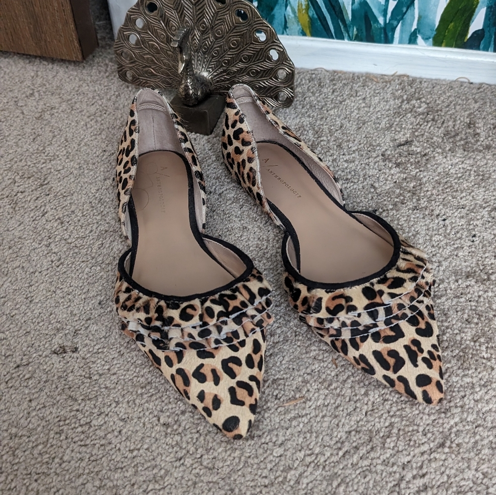 Anthropologie LEOPARD flats